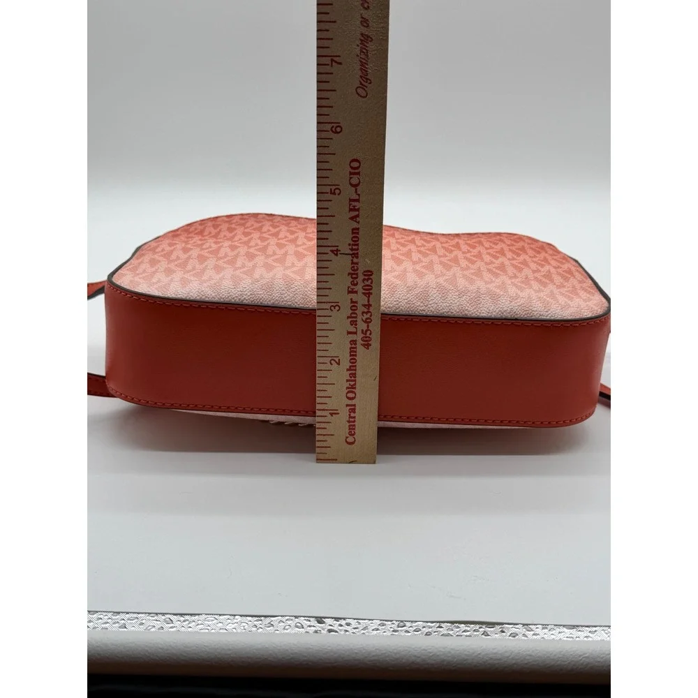 Michael Kors Jet Set Large EW Crossbody Bag Orange Pink Monogram Logo